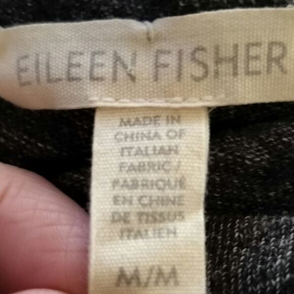 Eileen Fisher Size M Wool Blend Hooded Sweater Spacedye Grey Gray - Picture 4 of 5